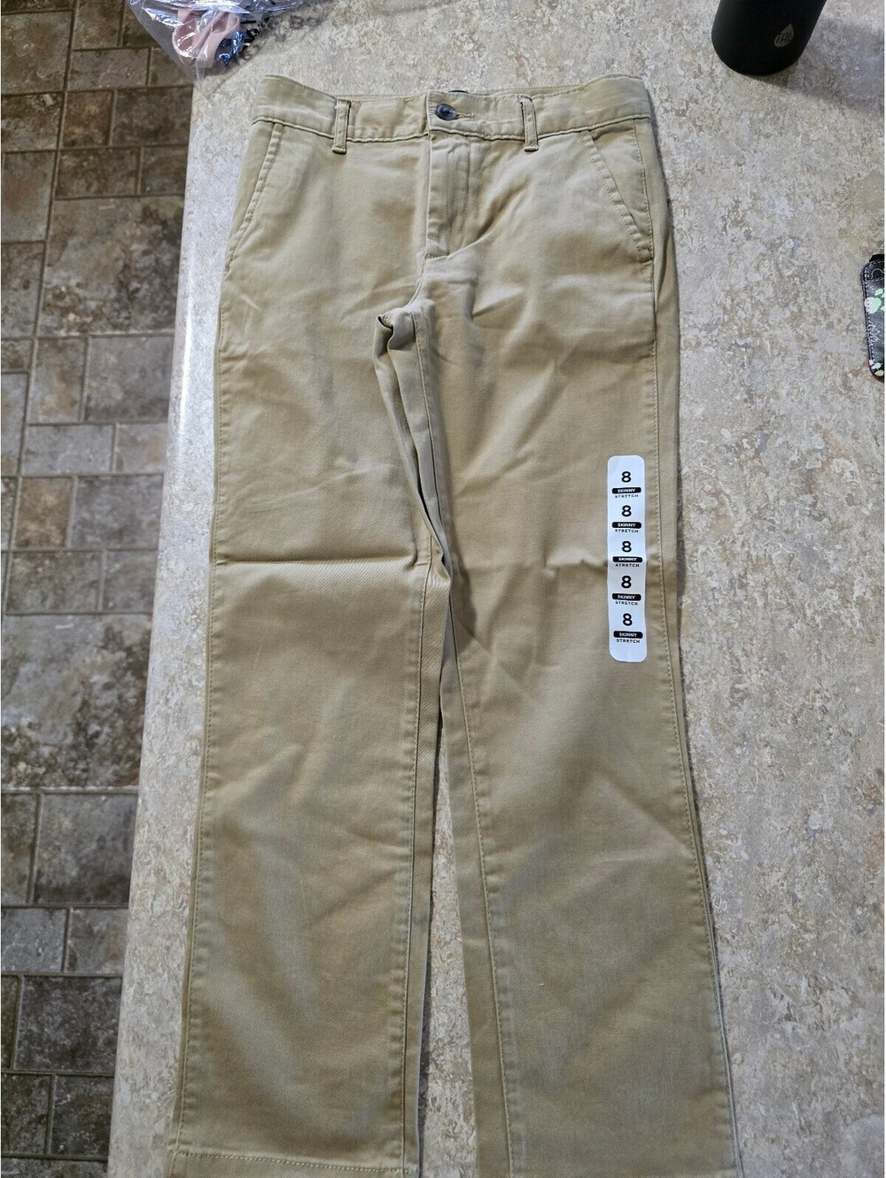 Place Girls Flax Colored Khaki Pants Size 8